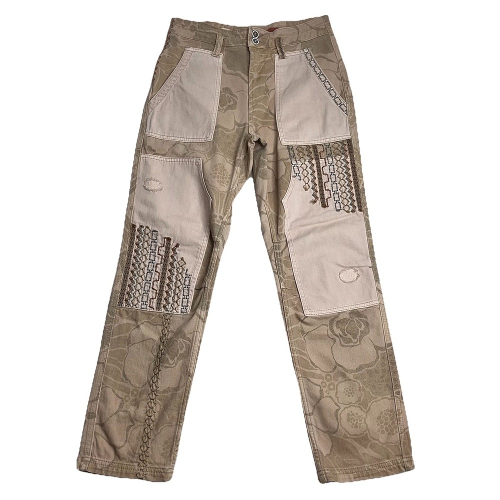 Pilcro Anthropologie Pants Womens 28 The Camp Wanderer Patchwork Khaki Floral
